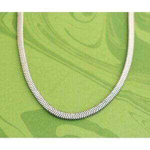 Vintage Dragon Spine Silver Tone Chain Necklace 18 inch - W21